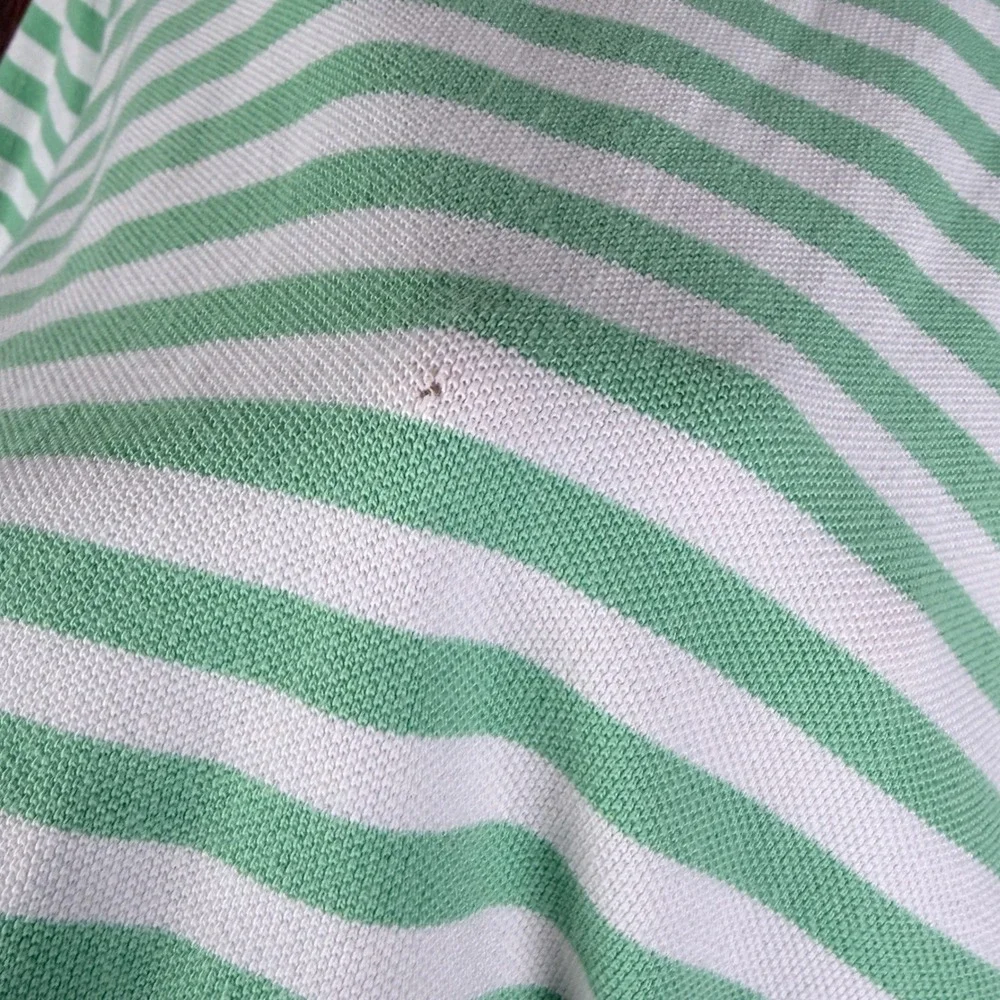 Polo Ralph Lauren Green White Striped Short Sleeve Cotton Polo Shirt Men's 4XB